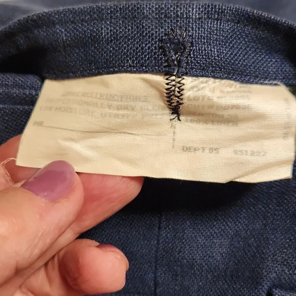 Union made Ralph Lauren 70's navy linen pleated front plus size pant  38